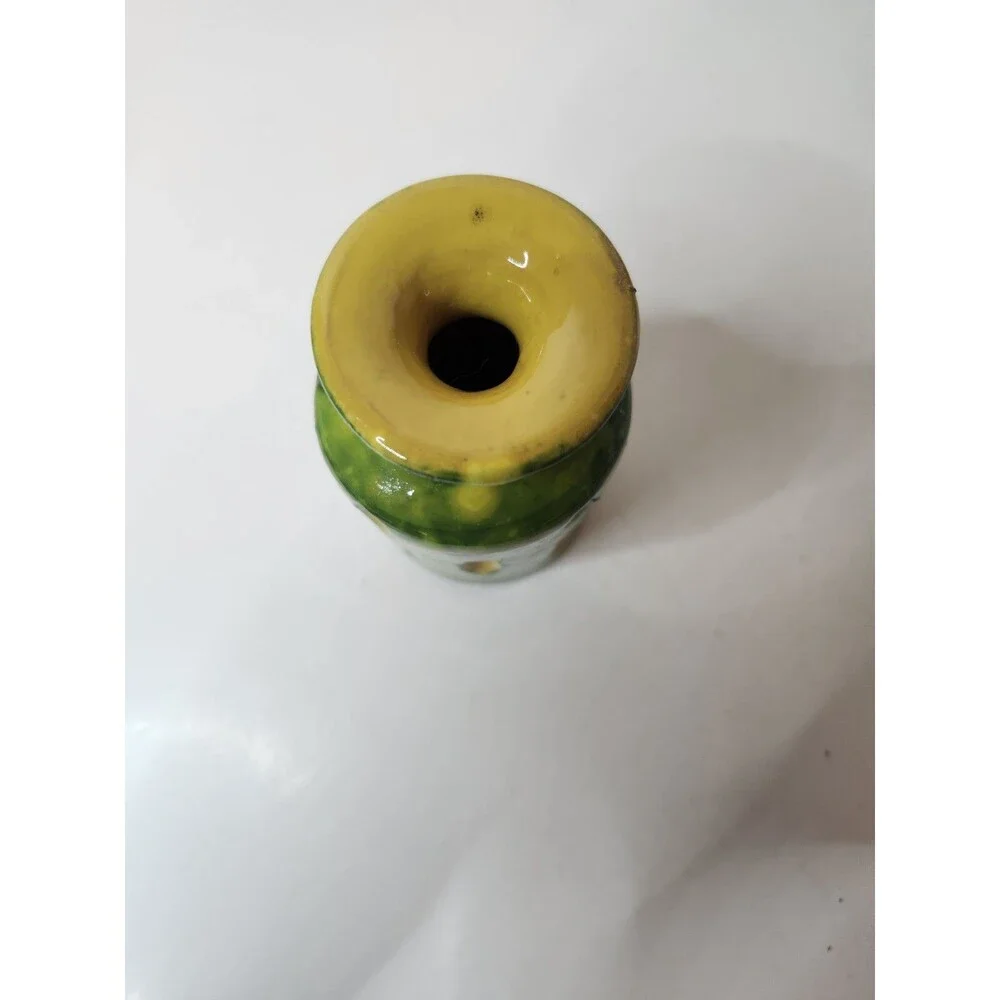 MCM Art Studio Sculpted & Carved Colorful Art Pottery Vase 4